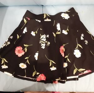 Black and Pink Floral Skirt from Forever 21